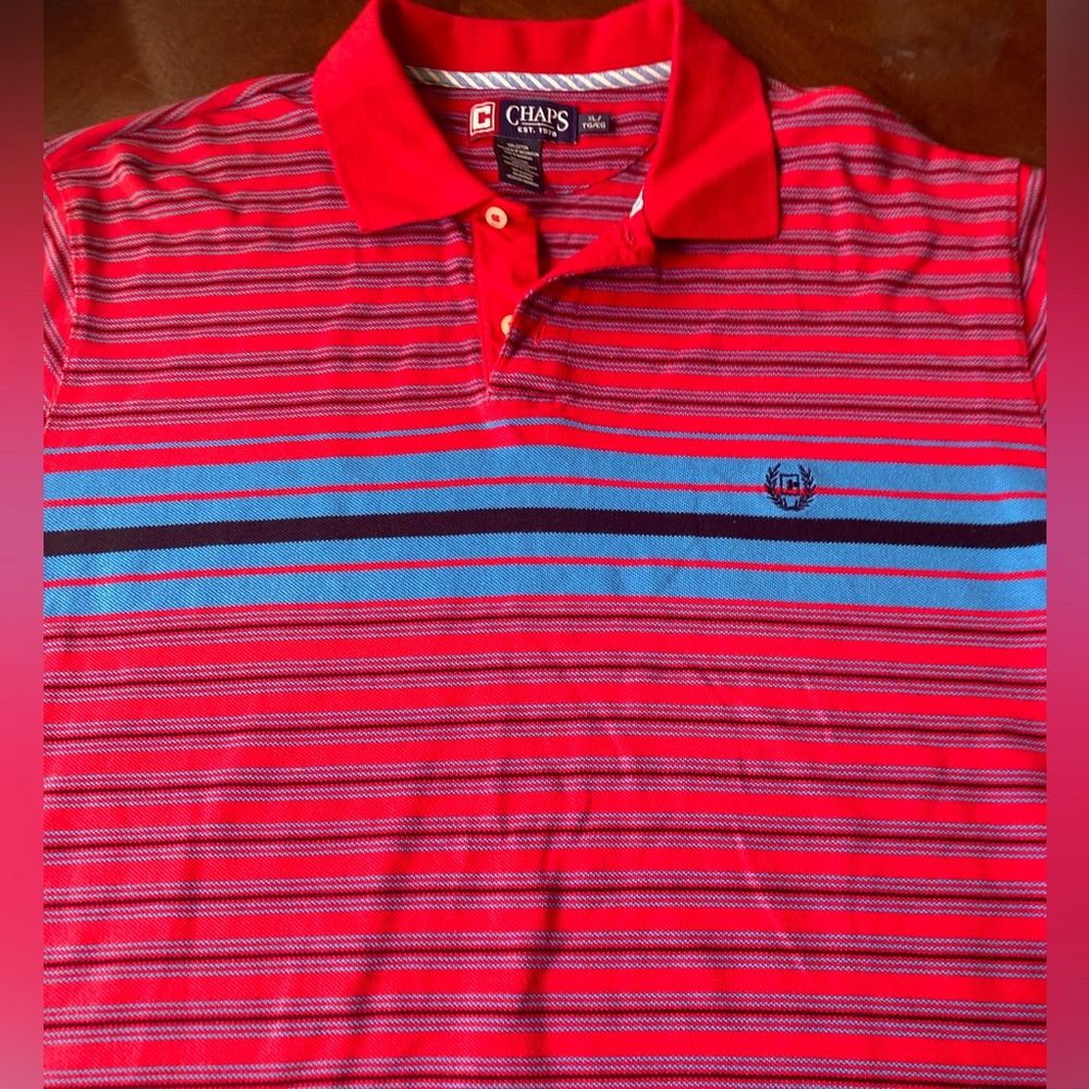 NWOT Mens Striped Chaps Polo